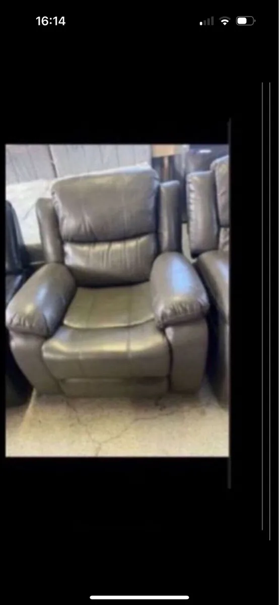 New leather suites of furniture black and grey - Image 3
