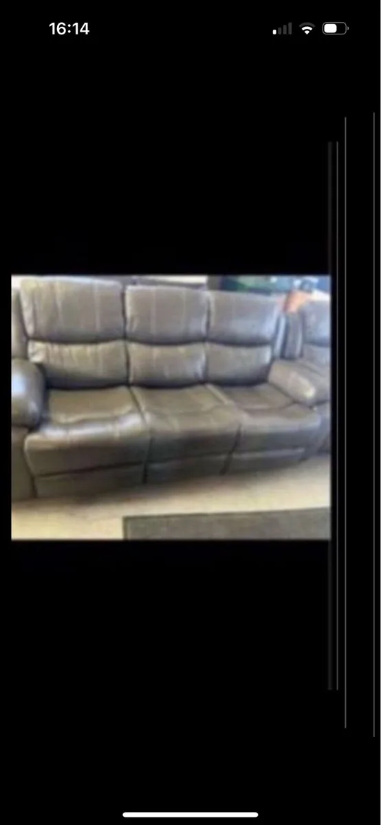 New leather suites of furniture black and grey - Image 4