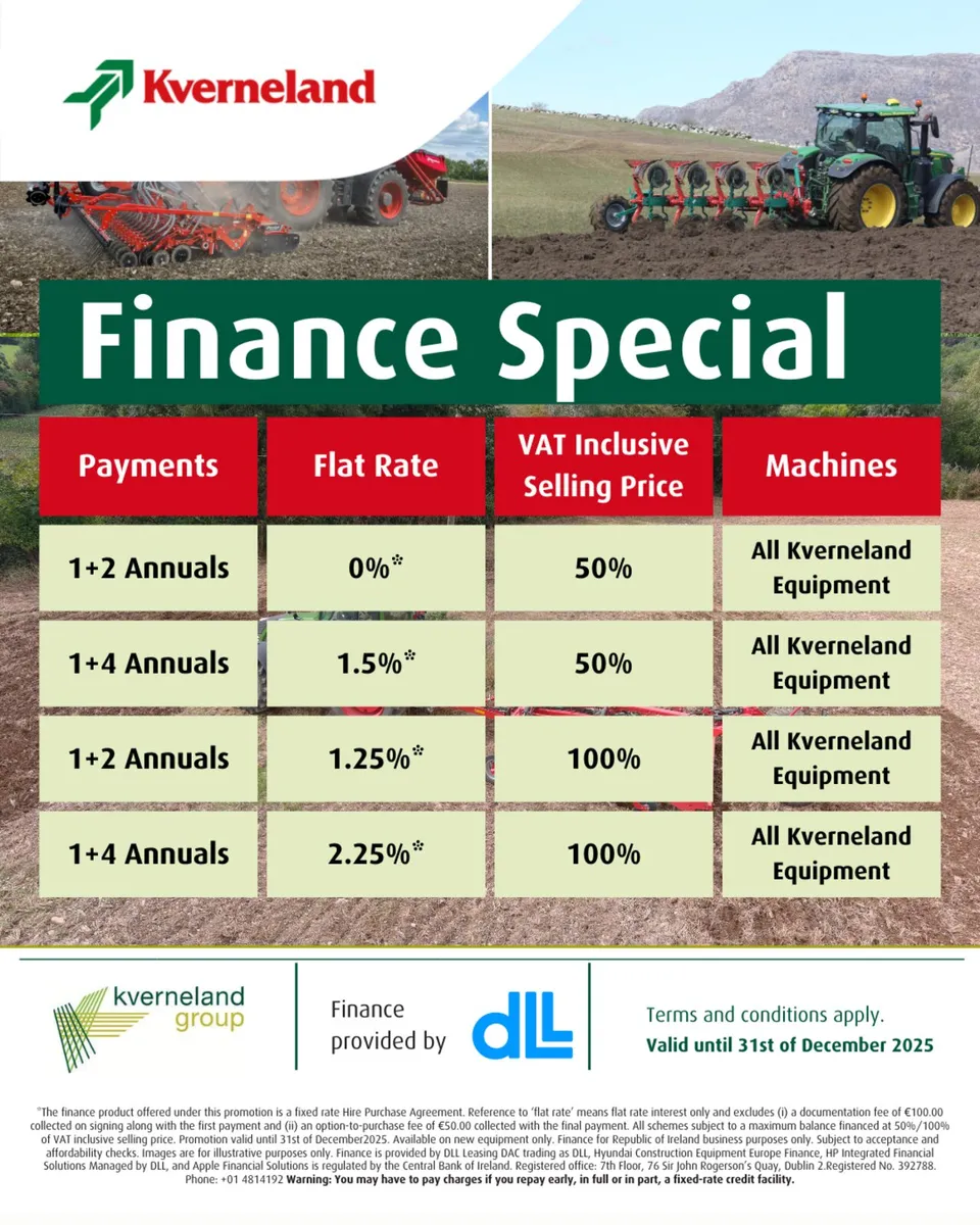 0% Kverneland Finance on Stock Machines!
