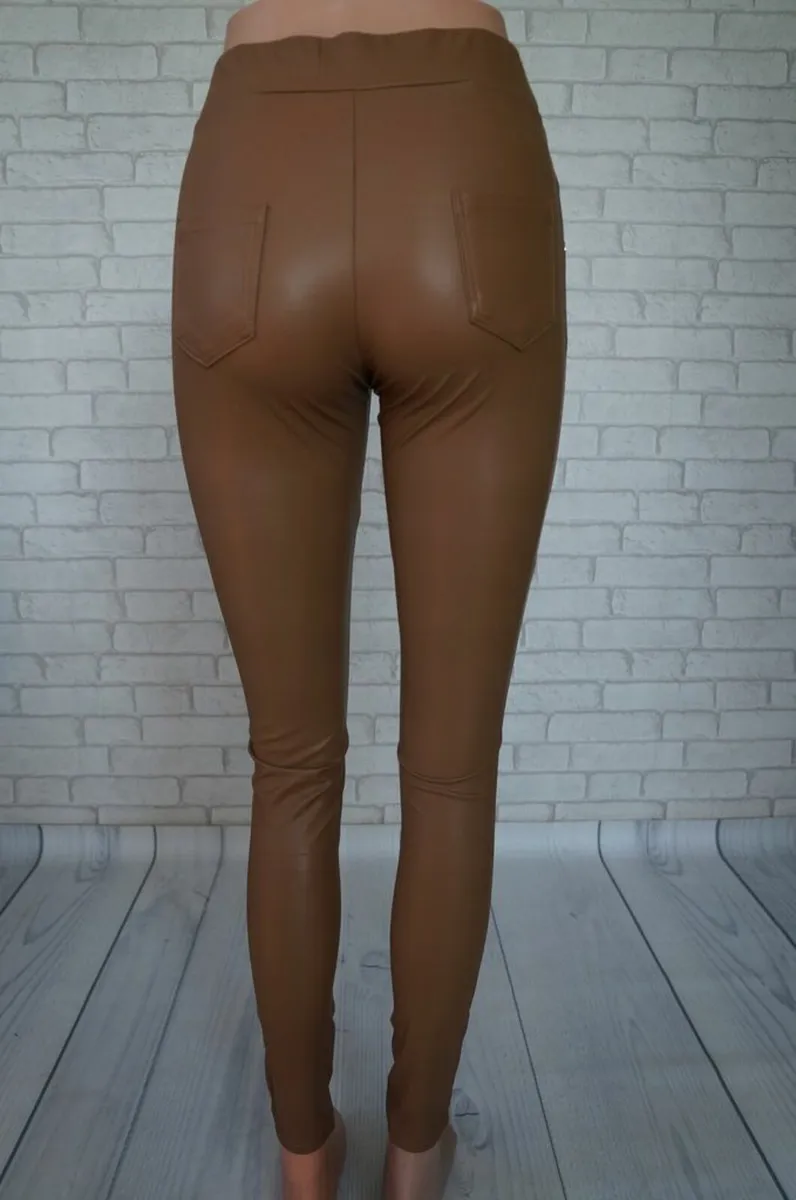 High Waist PU Leggings - Image 4