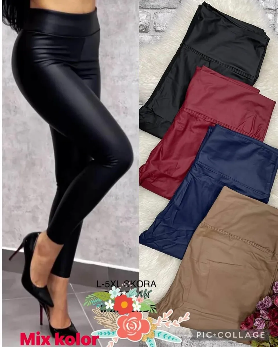 High Waist PU Leggings - Image 1