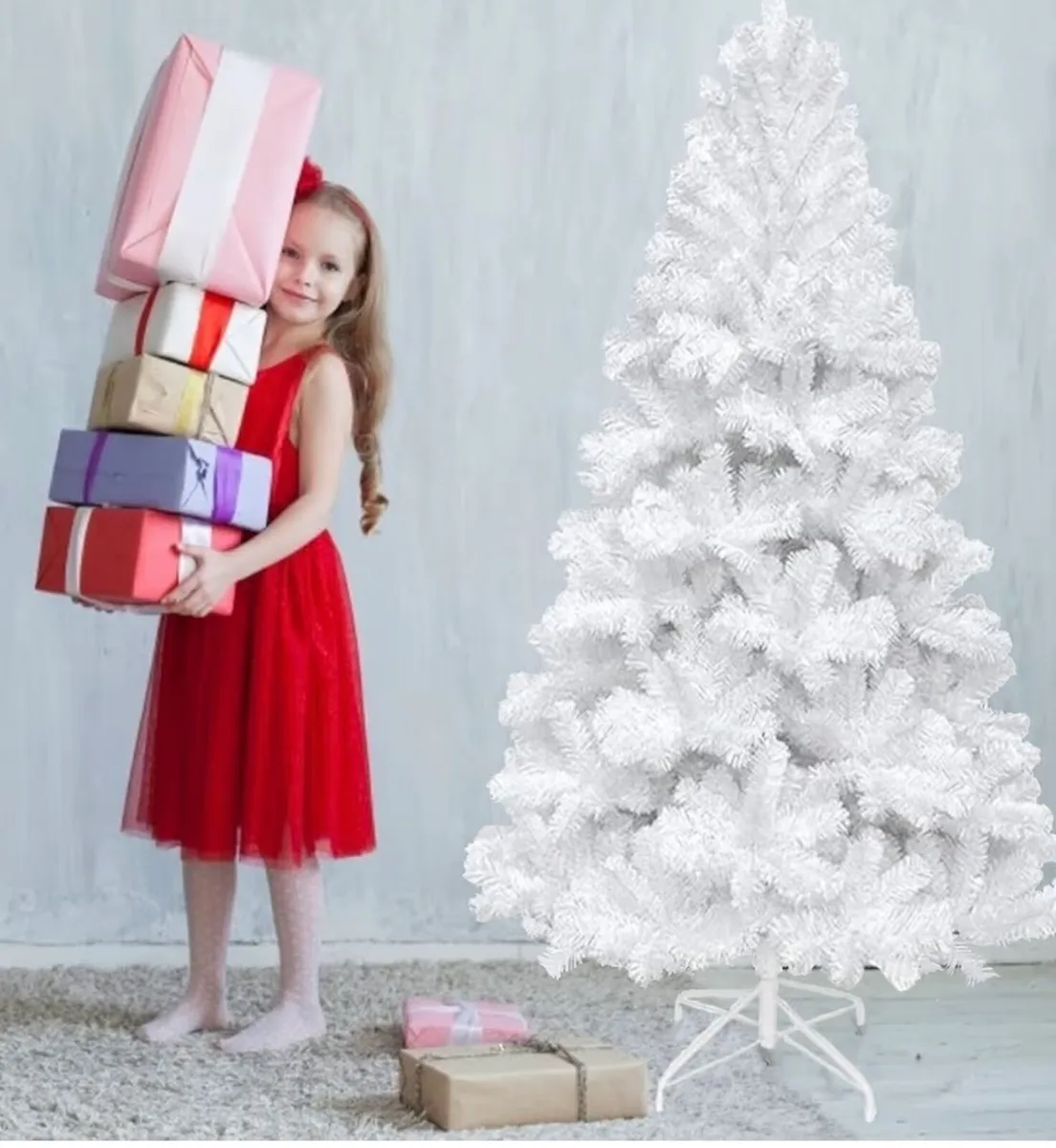 6 foot 8 white Christmas tree new - Image 2