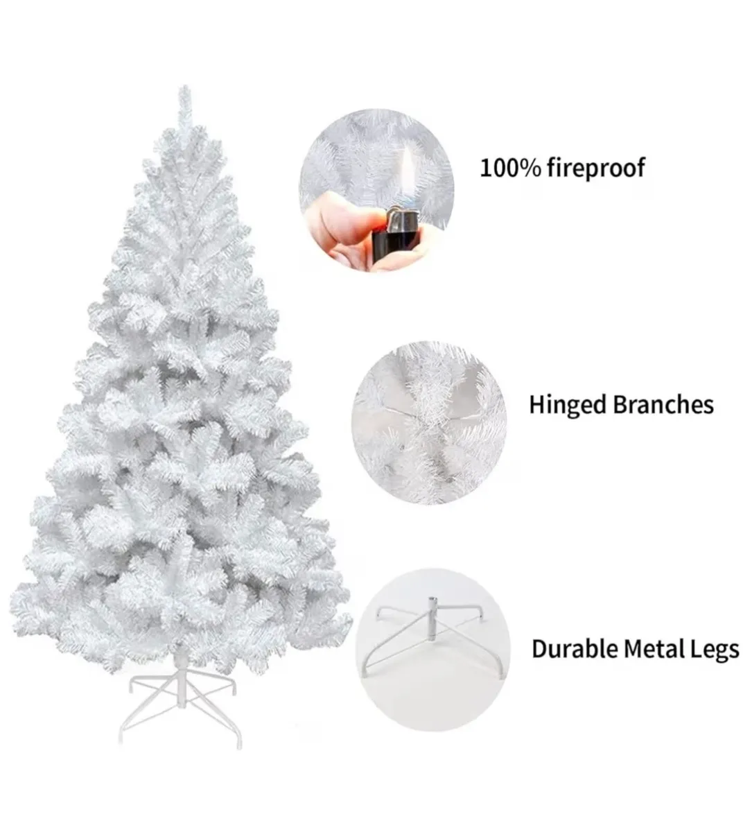 6 foot 8 white Christmas tree new - Image 3