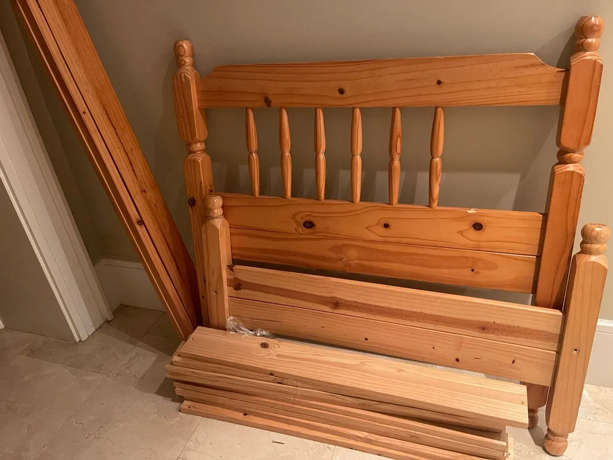 Nice Solid Single Wooden Pine Bed Frame - Deliver - Image 2