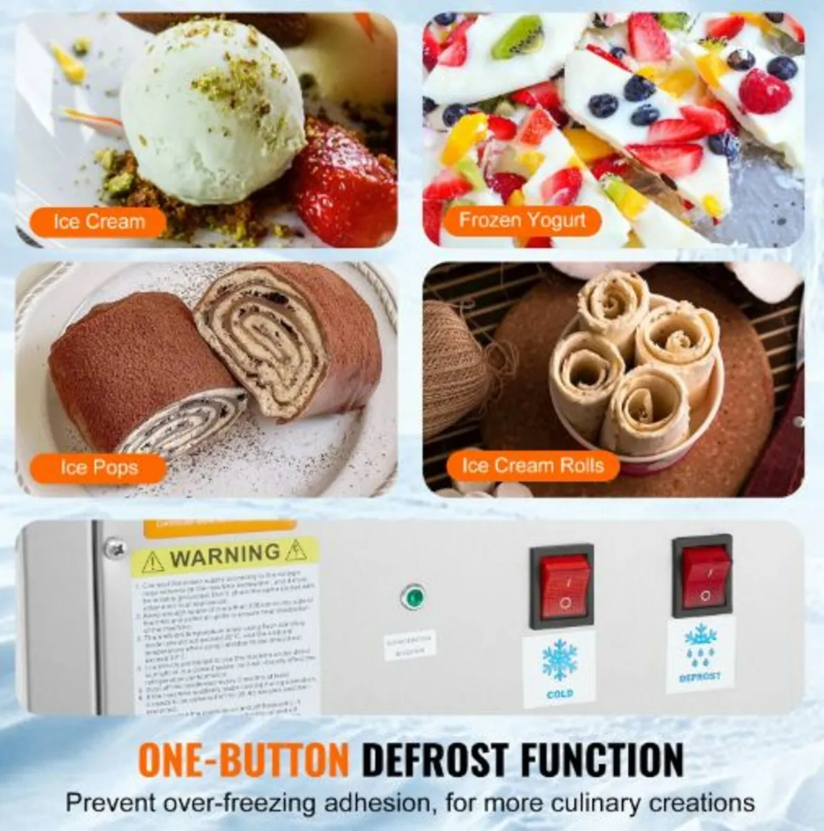 Fried Ice Cream Roll Machine,11"x 9.5" Stir-Fried - Image 2