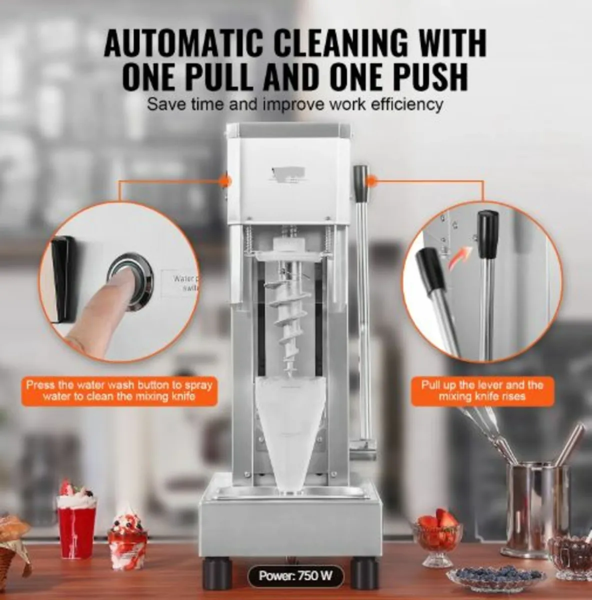 Ice Cream Blender,750W High-Speed Ice Cream Maker - Image 3