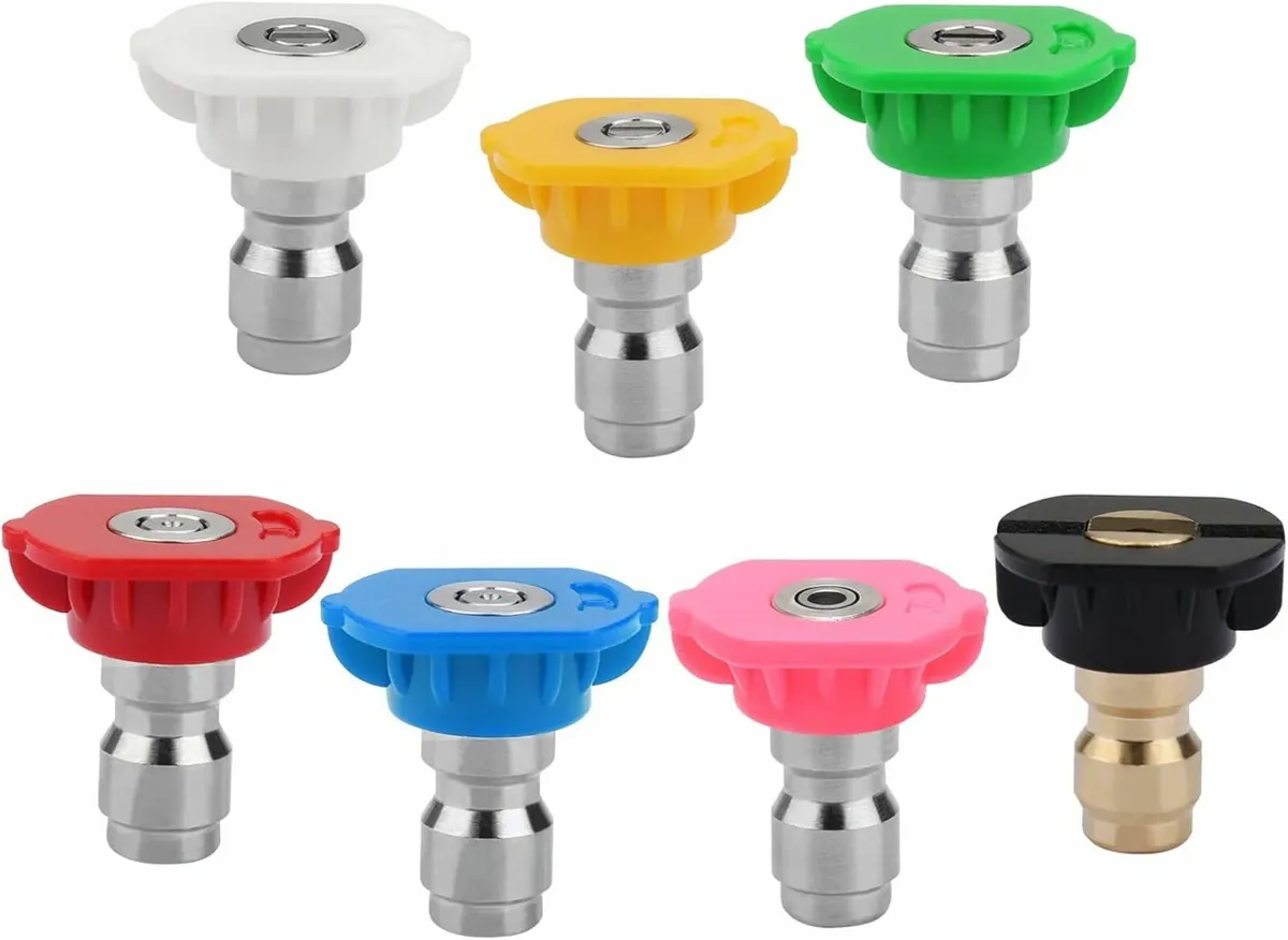 7 Pcs Pressure Washer Spray Nozzle Tips, Quick Rel - Image 1