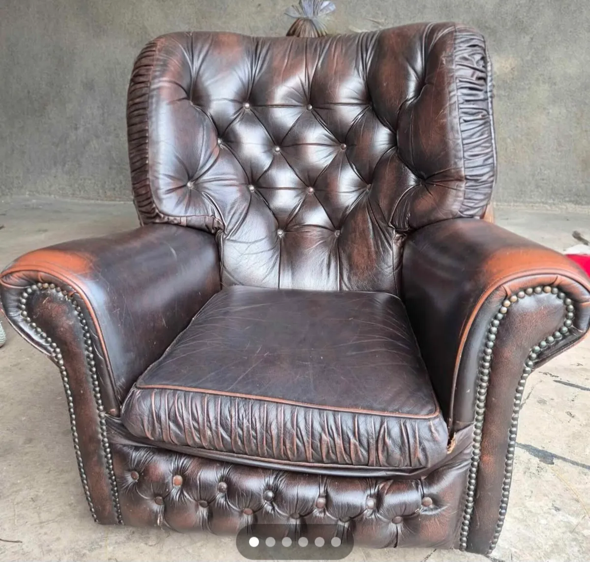 Antique Leather Armchair - free to take - Image 1