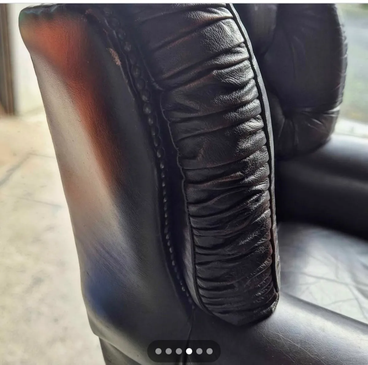 Antique Leather Armchair - free to take - Image 4