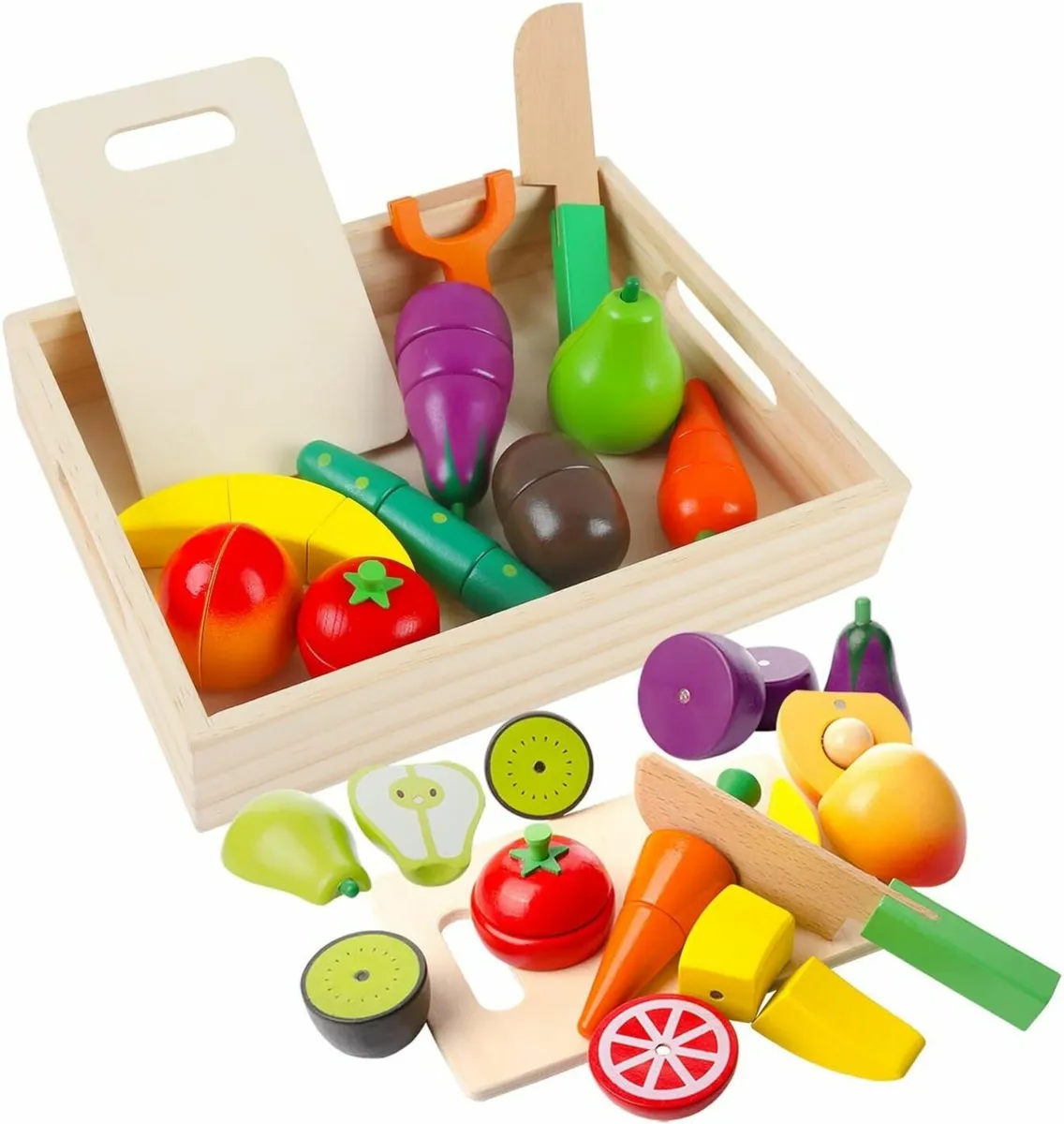 Kids Fruits and Vegetables Magnetic Wooden Toy - Image 1
