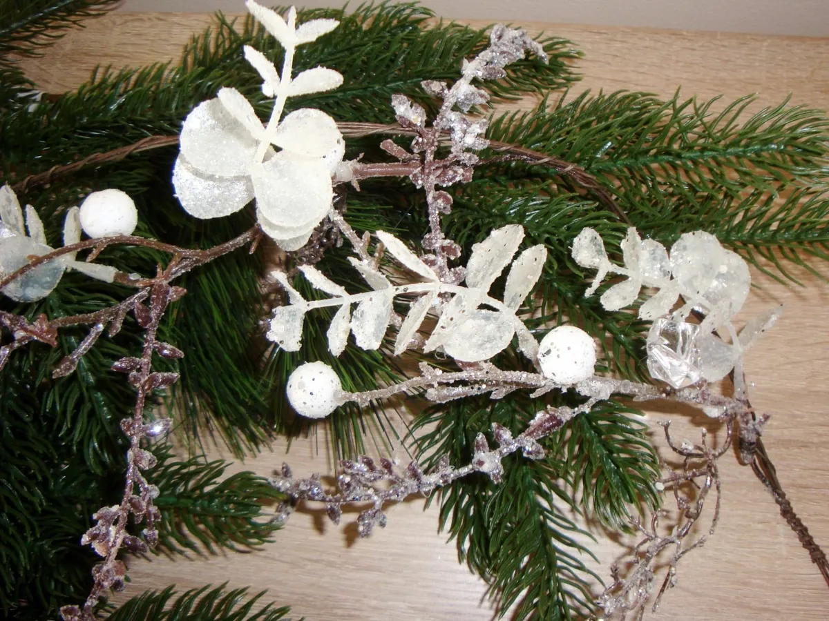 White sparkle eucalyptus garland L120cm NEW - Image 1
