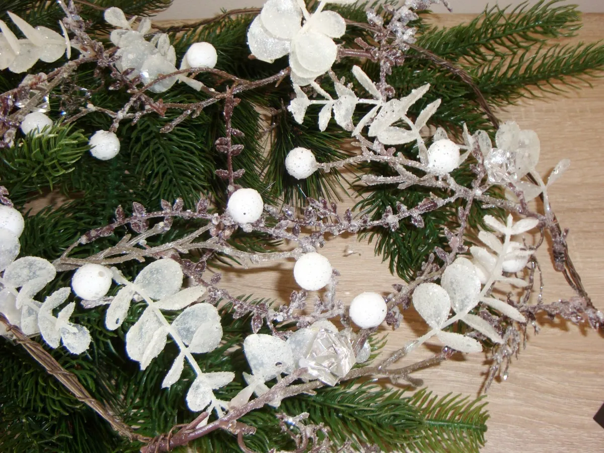 White sparkle eucalyptus garland L120cm NEW - Image 3