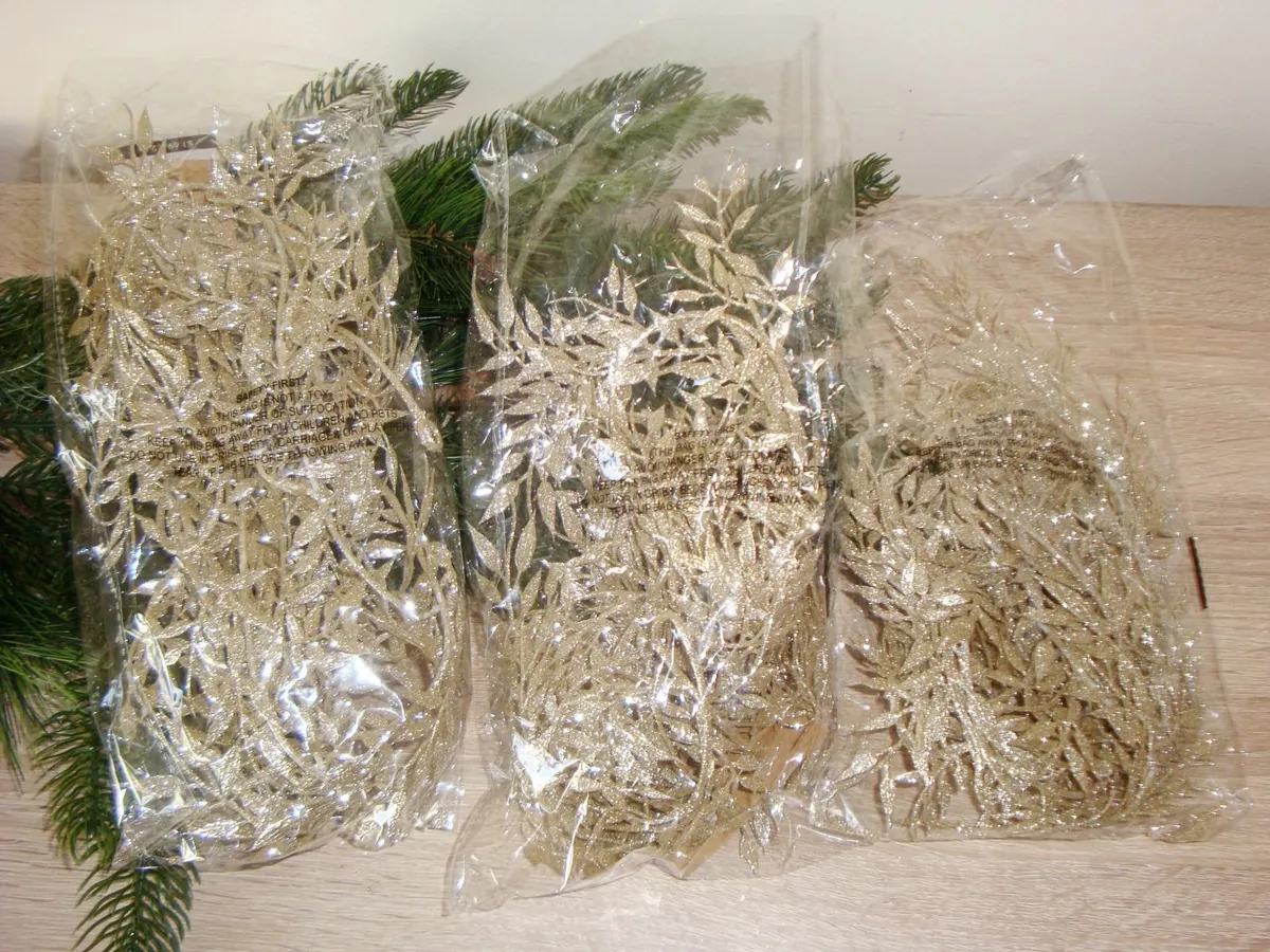 THREE Christmas garland leaf champagne 160cm- NEW - Image 4