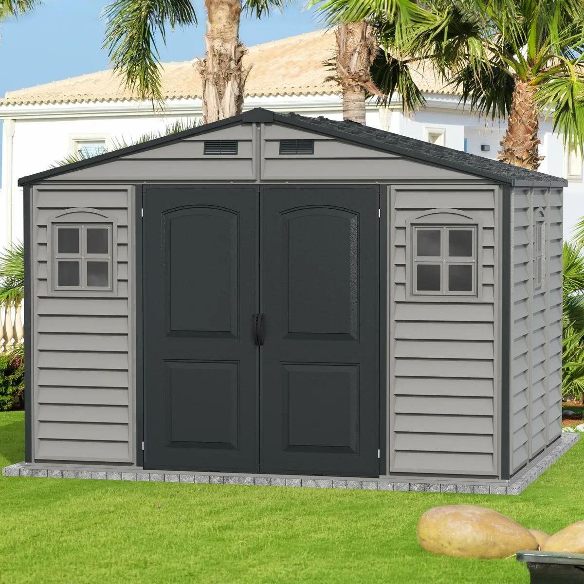 WoodBridge PLUS II 10.5×8 Vinyl Garden Shed - Image 1