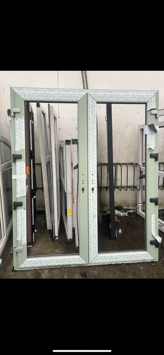 uPVC Chartwell Green/White French Double Patio Doo