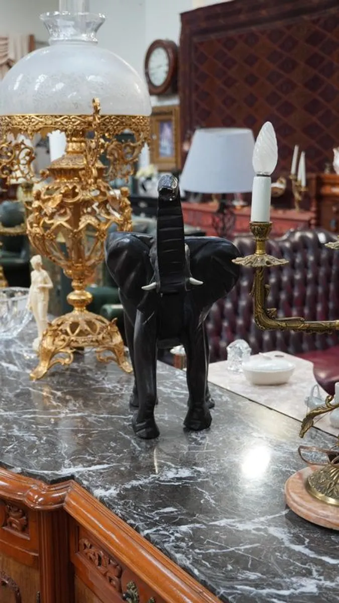 Heavy Wooden Elephant Sculpture - Image 2