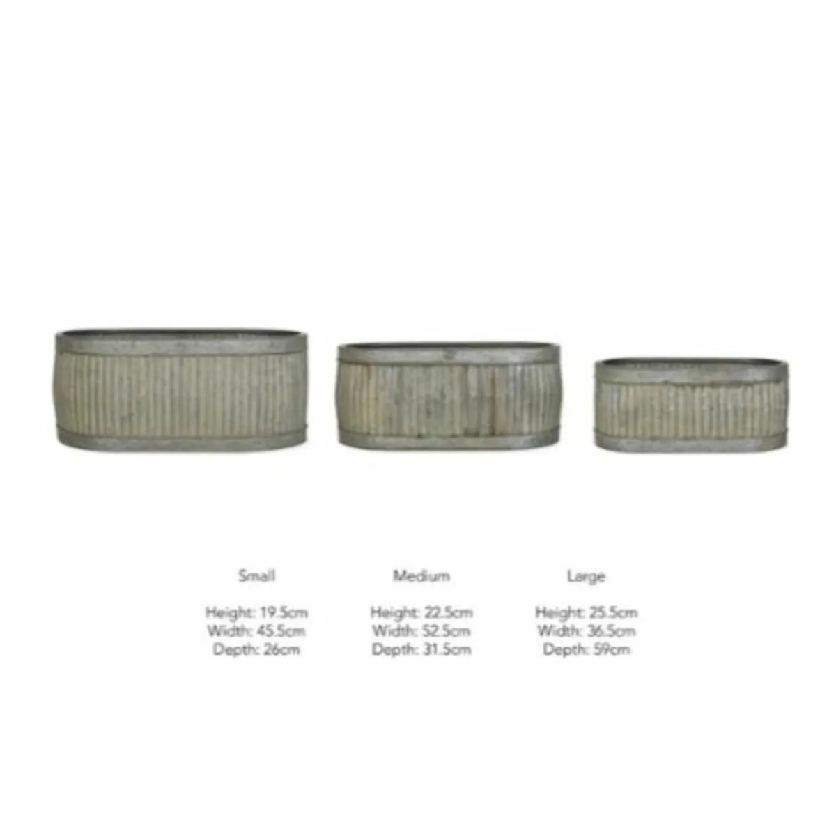 Vence Oval troughs set of 3 – GT33 - Image 2