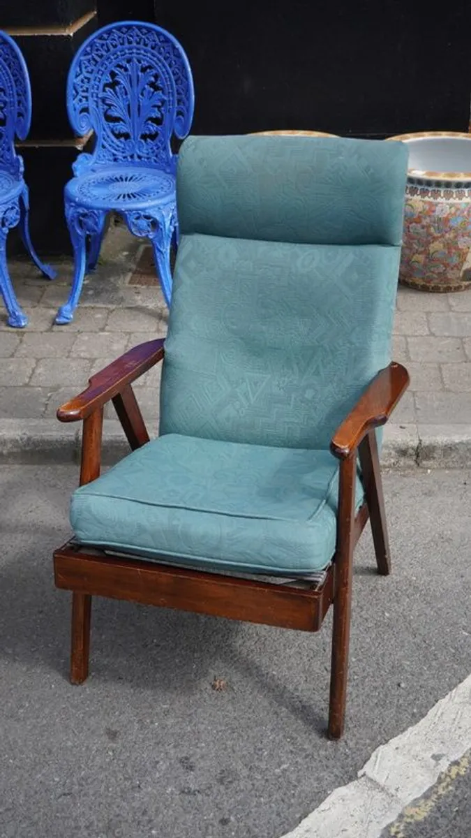 Vintage Mid-Century Modern Teak Armchairs - Pair - Image 4