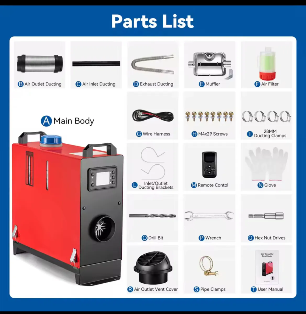New 8KW Diesel Air Heater 12v Diesel Heater - Image 2