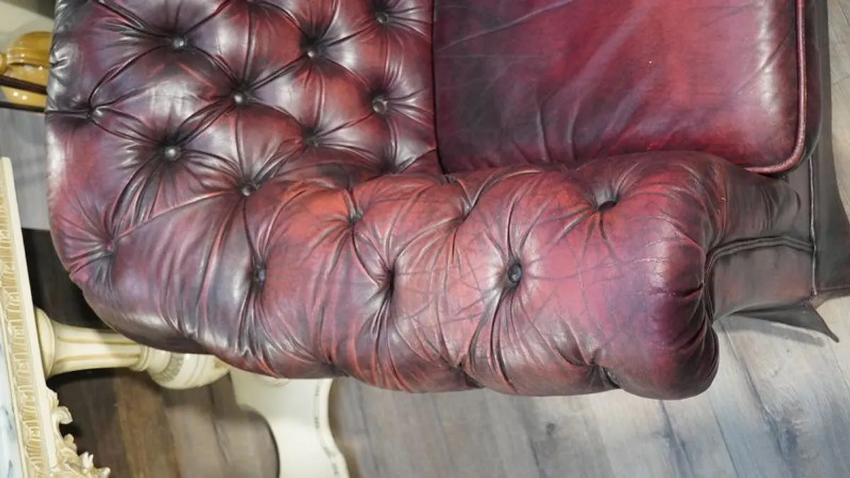 Vintage Leather Chesterfield Armchair - Image 3