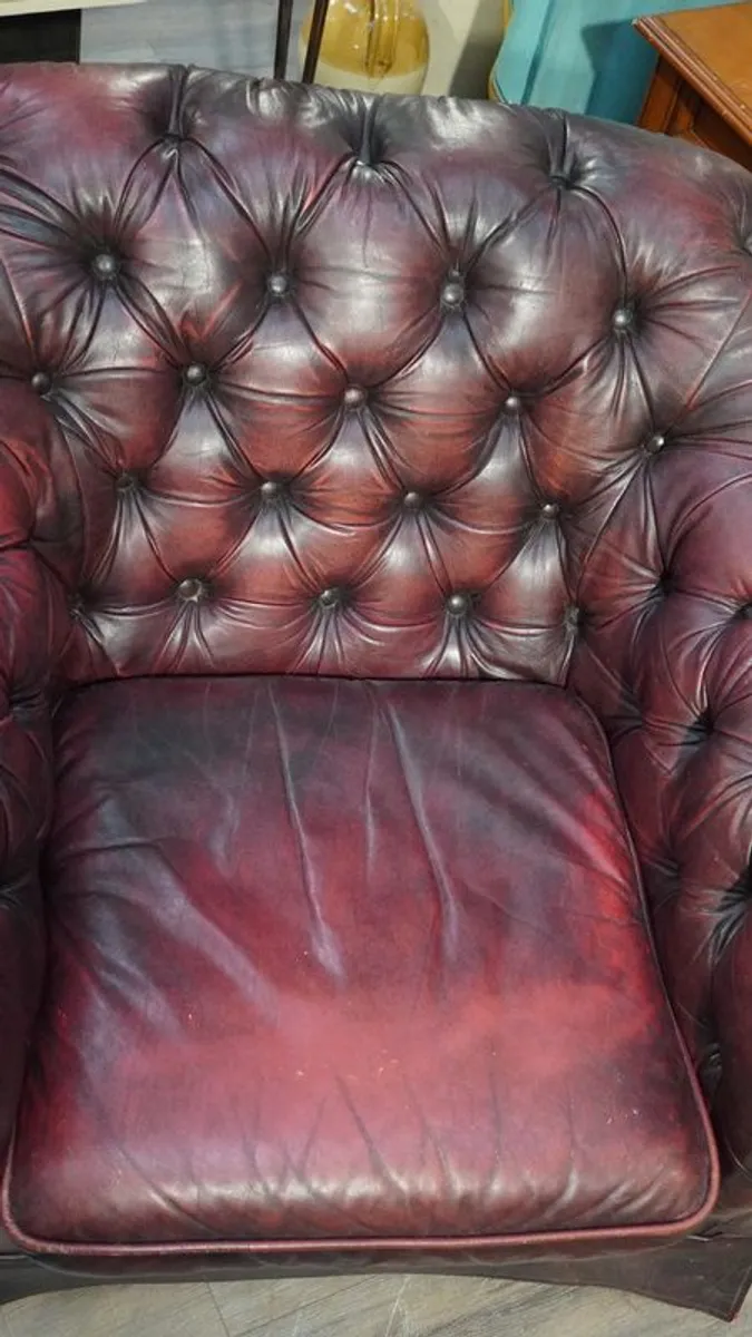 Vintage Leather Chesterfield Armchair - Image 4