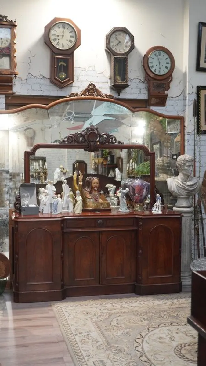 Antique Victorian Mahogany Sideboard with Mirror c.1850 - Image 1