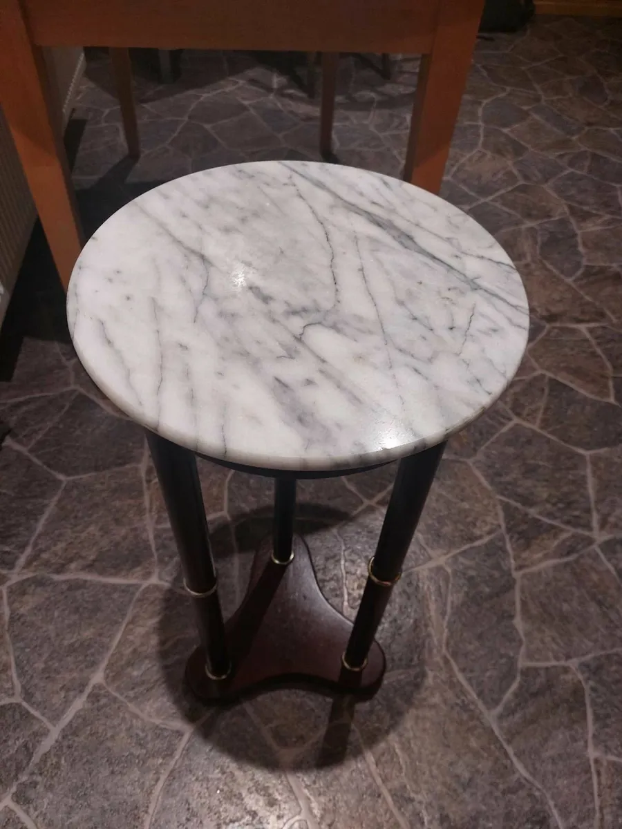 Kitchen table, marble top table, mirror - Image 3