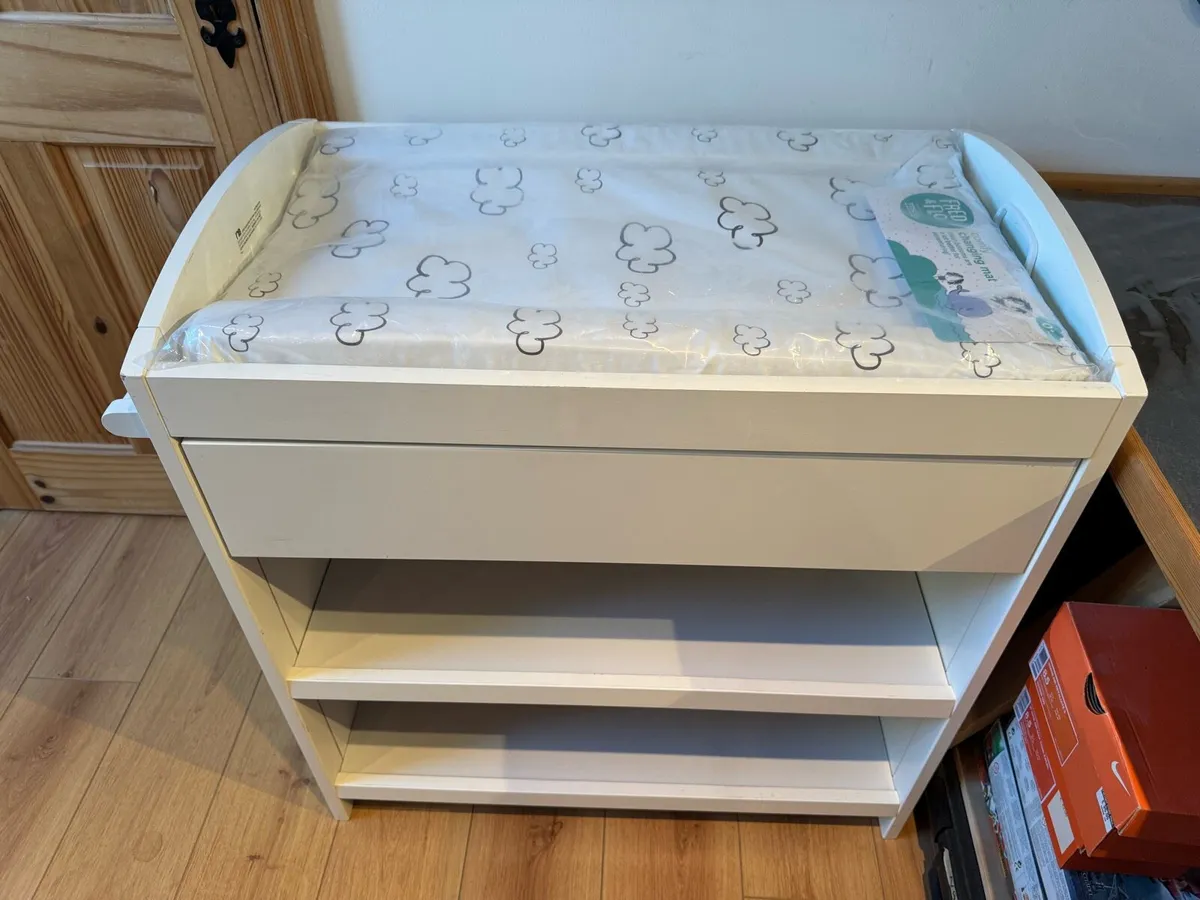 MotherCare Open Baby Changing Table Unit with Mat - Image 1