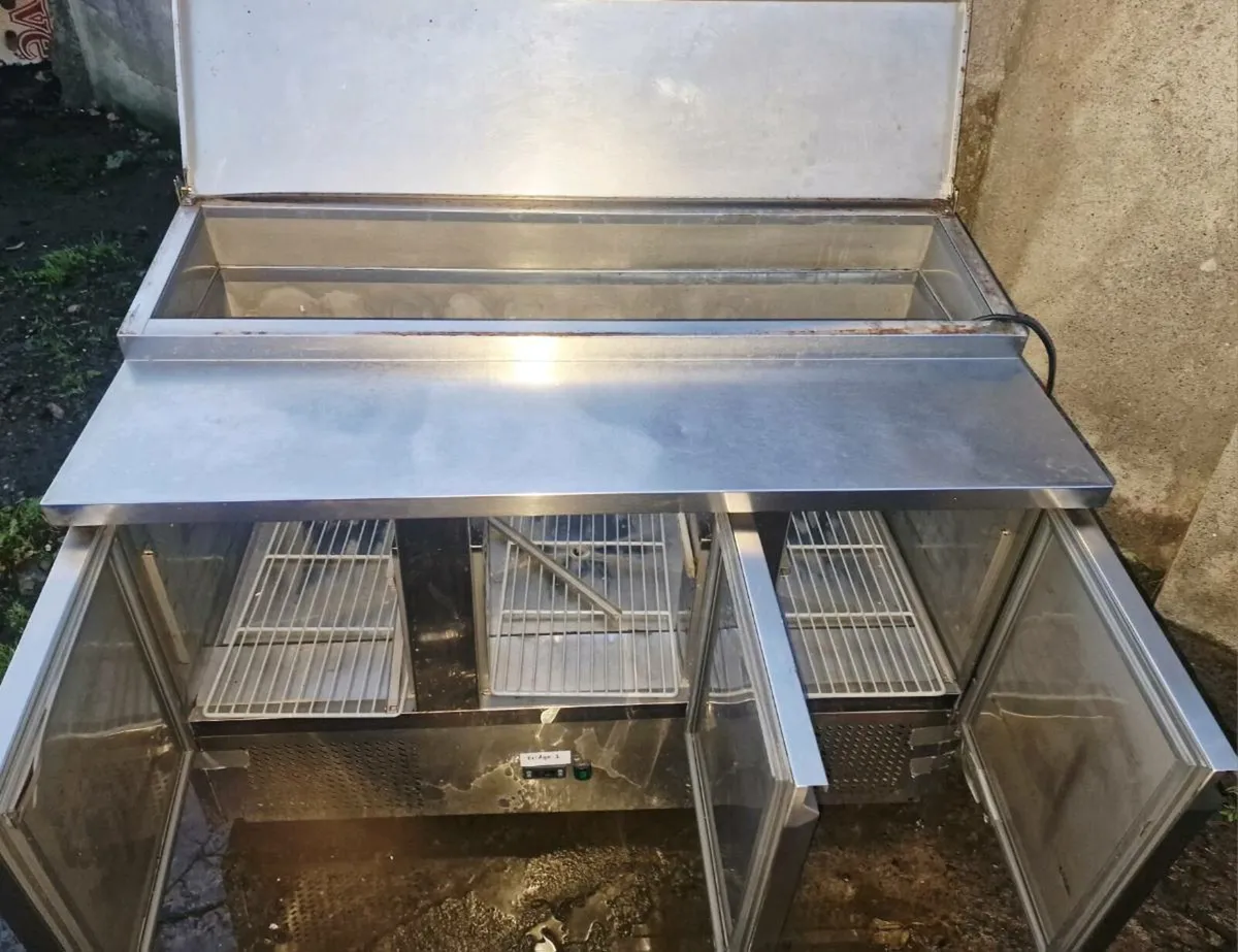 • 3-Door Commercial Prep Counter Refrigerator - Image 2