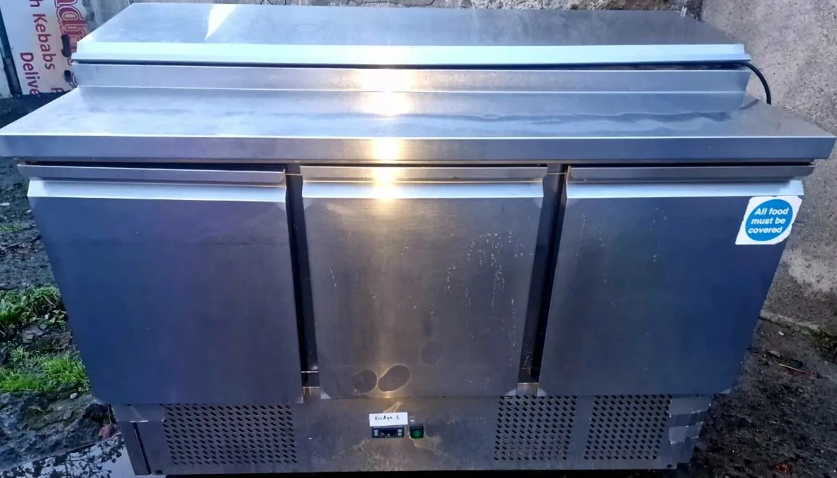 • 3-Door Commercial Prep Counter Refrigerator - Image 3