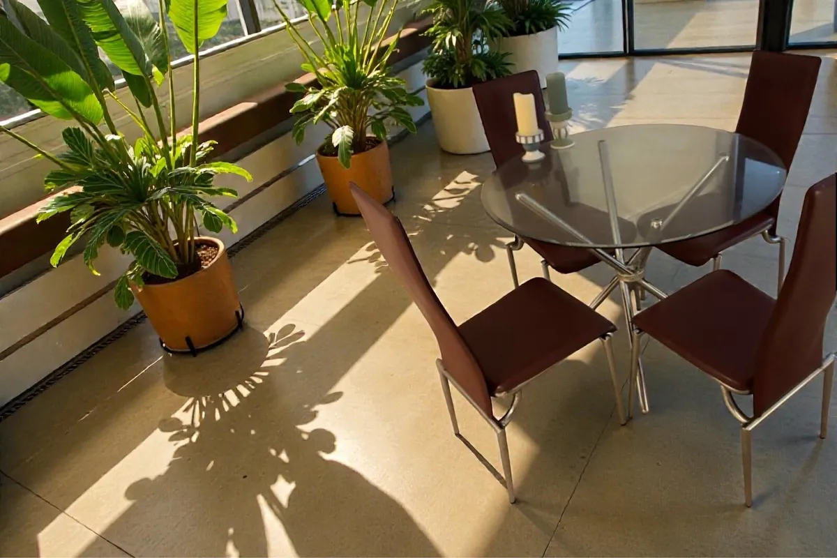 Glass Dining table with chairs - Image 4