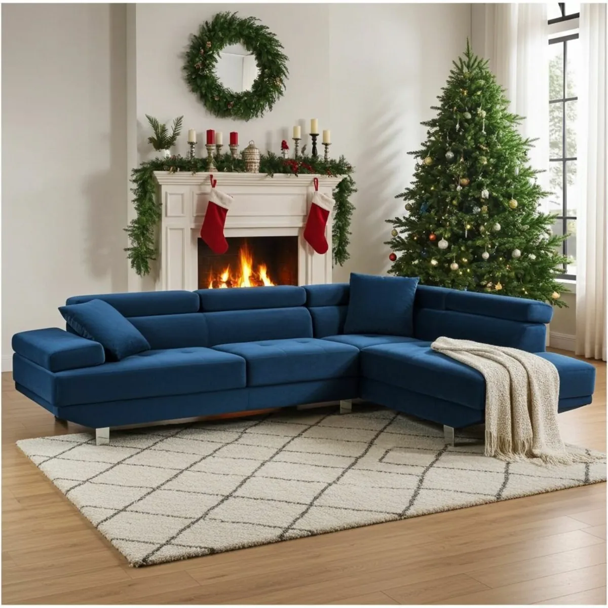 🎄 Premium 262 cm Corner Chaise – Festive Deal ✨ - Image 1