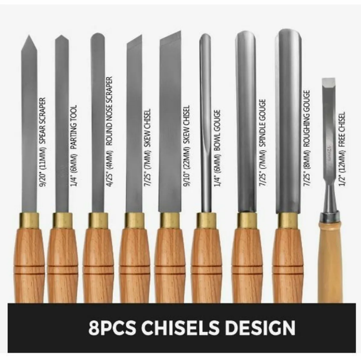 Lathe Chisel 8 Piece Wood - Image 3
