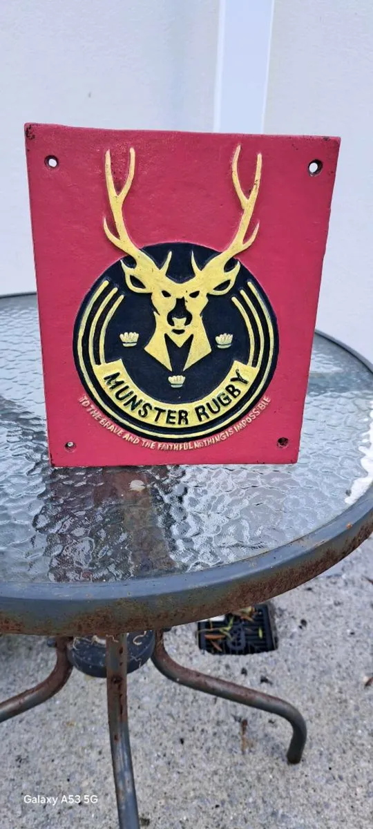 Munster rugby cast iron sign