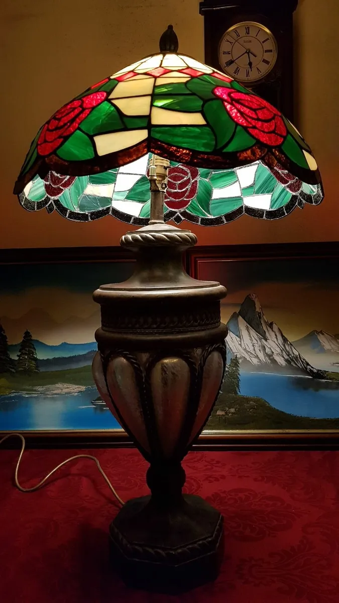 Vintage 34"Tall ArtDeco Bronze/Copper Tiffany Lamp - Image 4