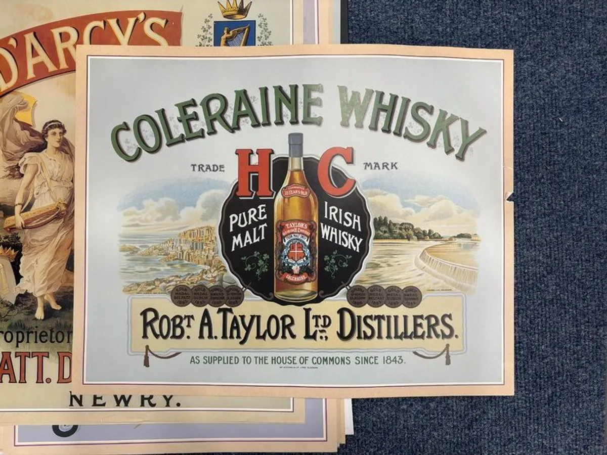 Set of eight Irish Whisky posters - Image 1