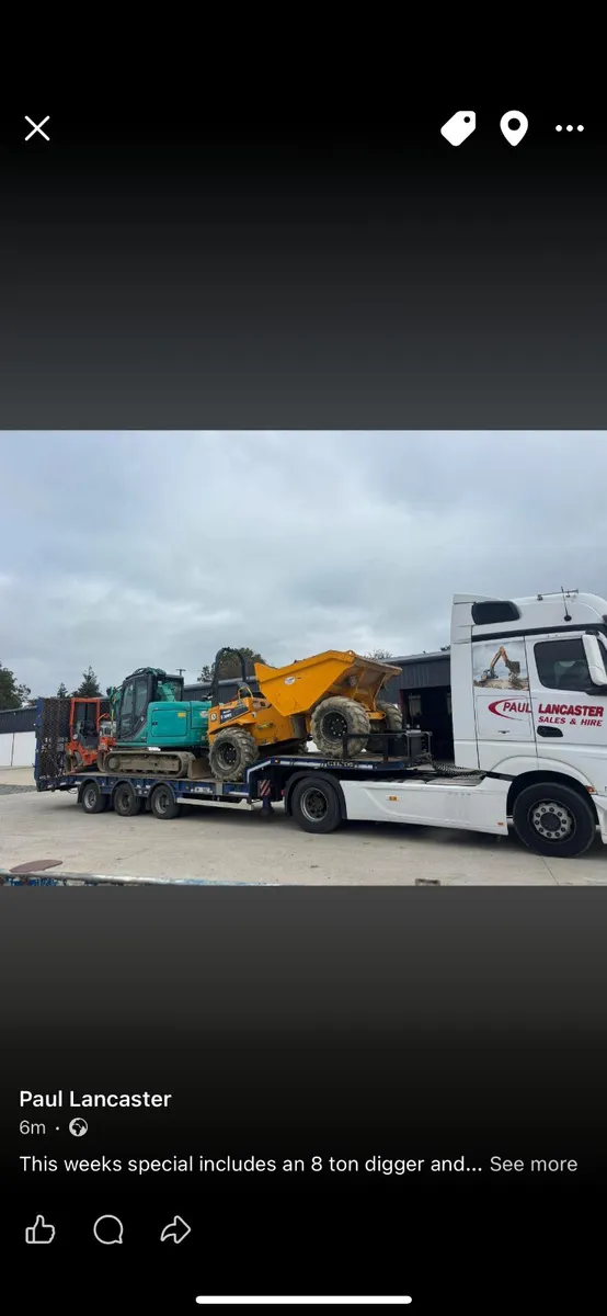 8 ton +9 ton dumper +roller only €1000 per week