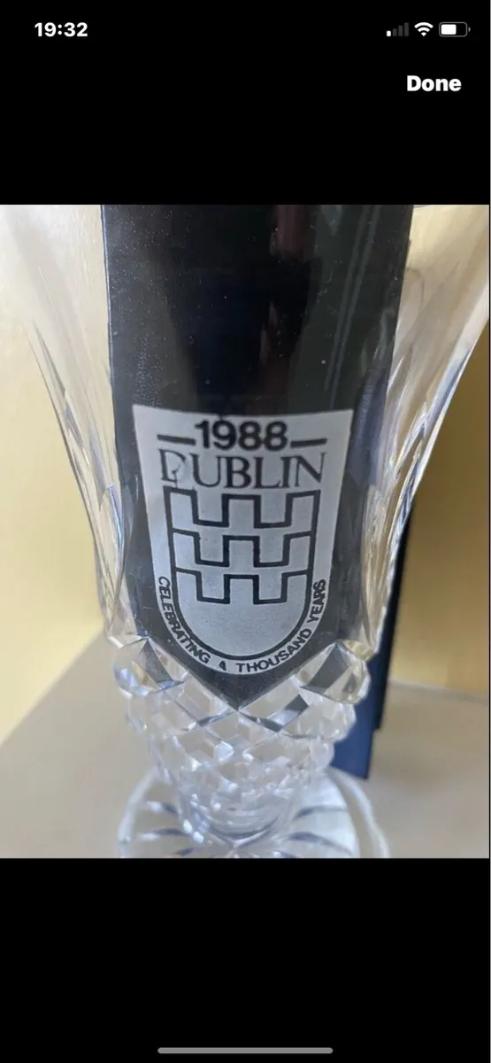Rare Dublin  Millennium Crystal Vase - Image 1