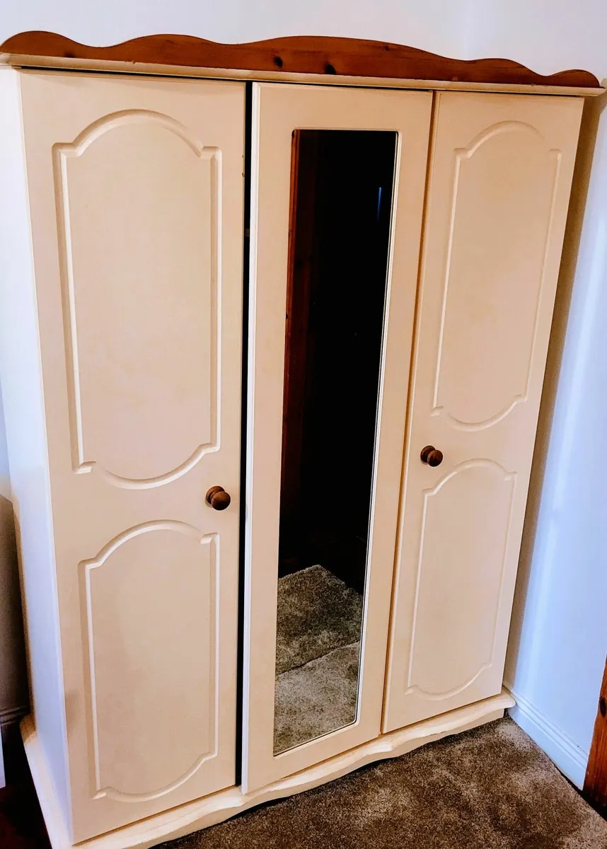 Triple Wardrobe (Pine and Cream) - Image 1