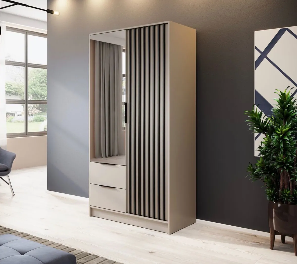 Wardrobe Nelly 2D Cashmere 105cm * FREE DELIVERY - Image 2