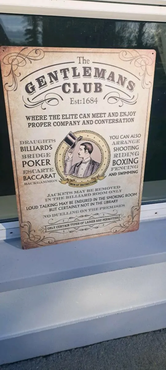 Large  gentleman's club metal sign