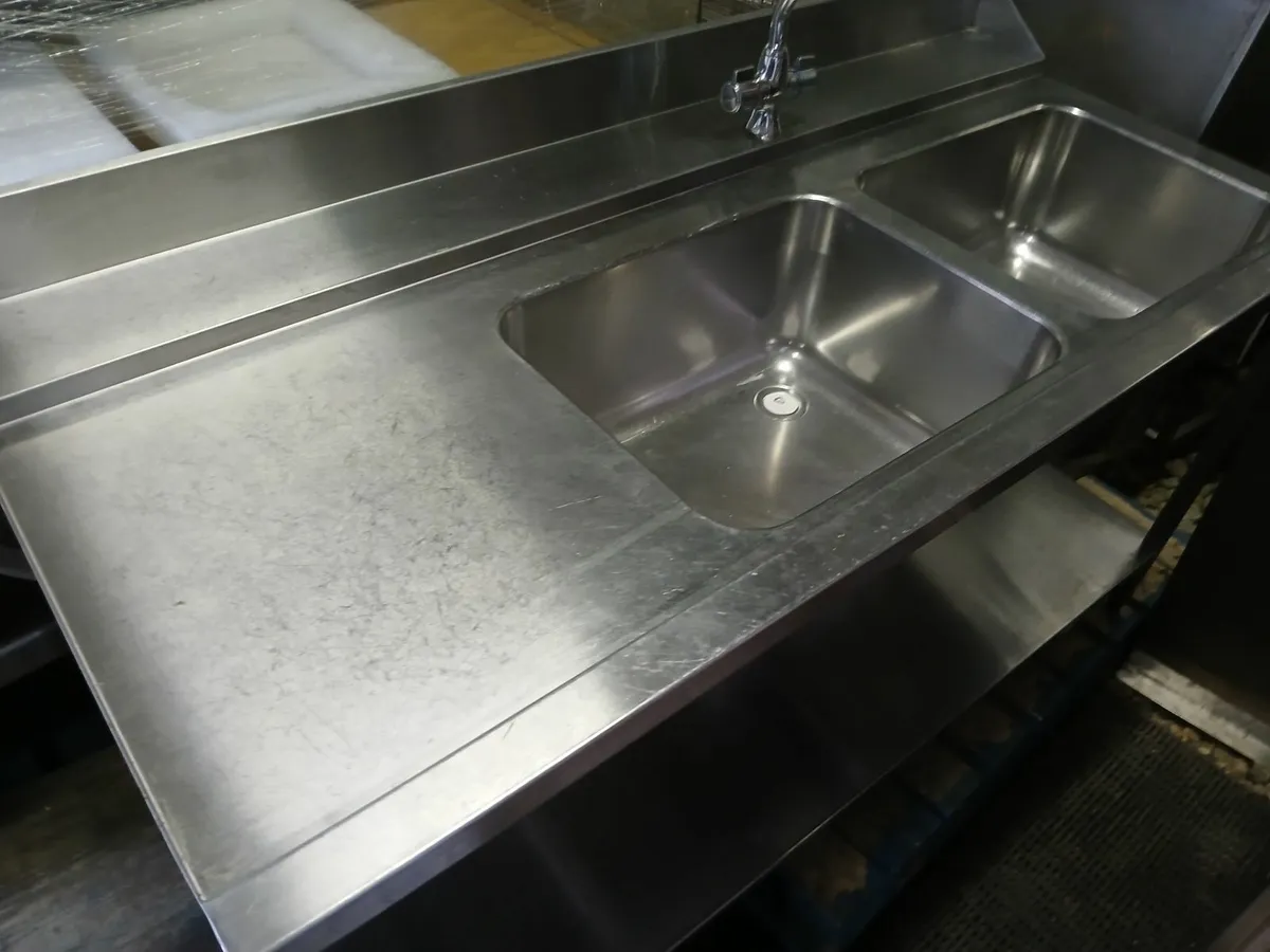 Staneless steel cabbinet double sink unit complete - Image 4