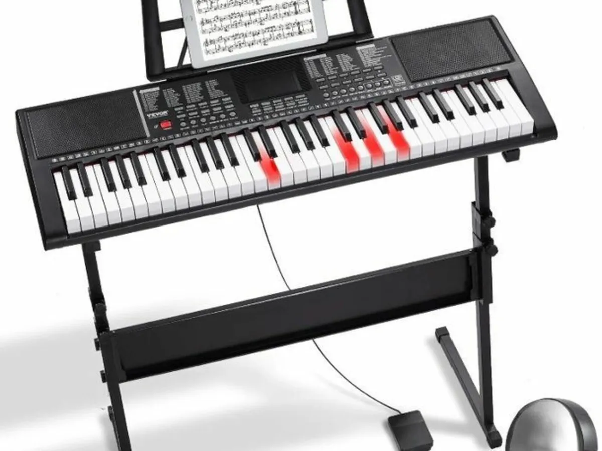 61-Key Digital Keyboard Piano with Stand, Micropho - Image 1