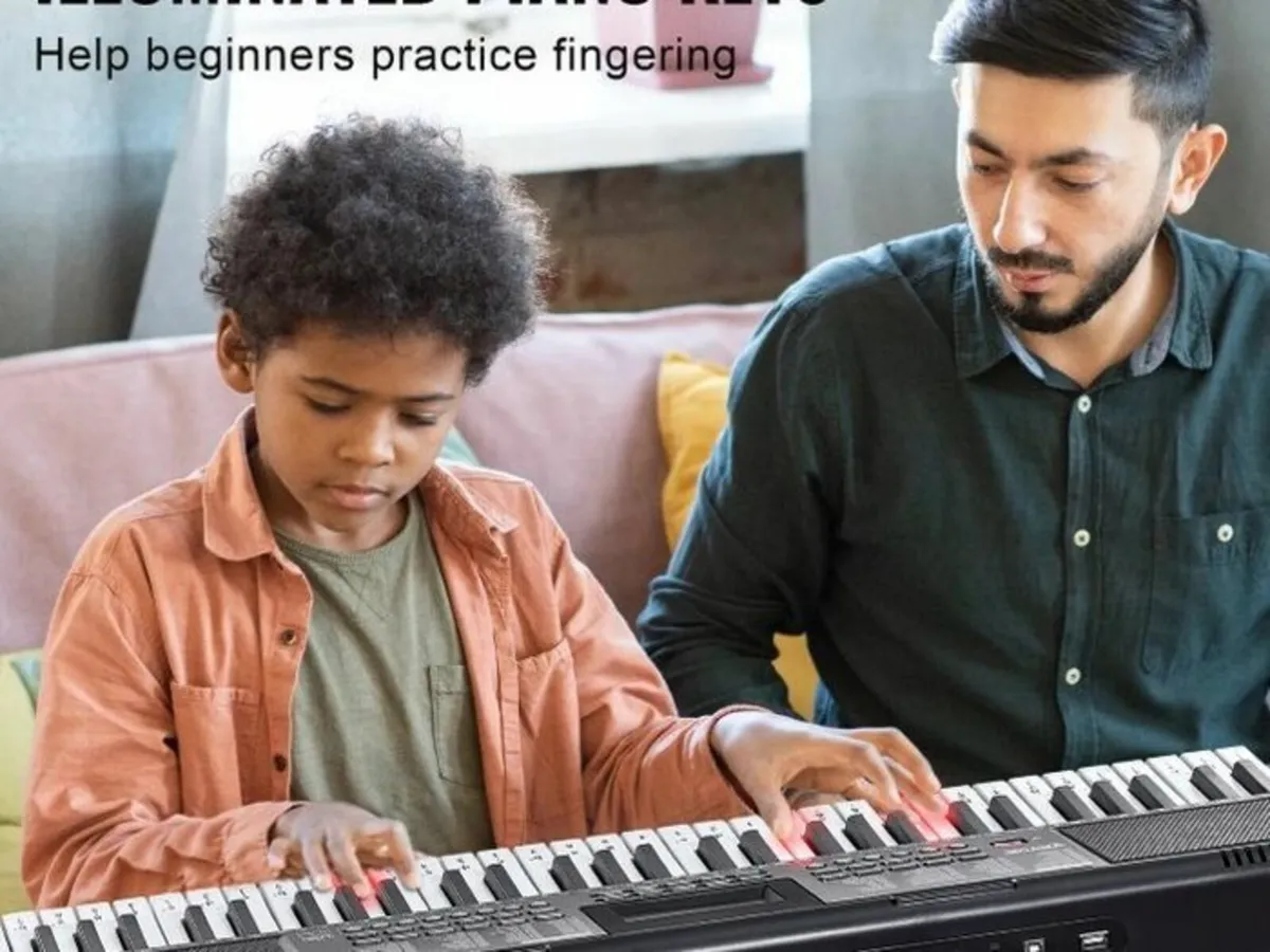 61-Key Digital Keyboard Piano with Stand, Micropho - Image 3