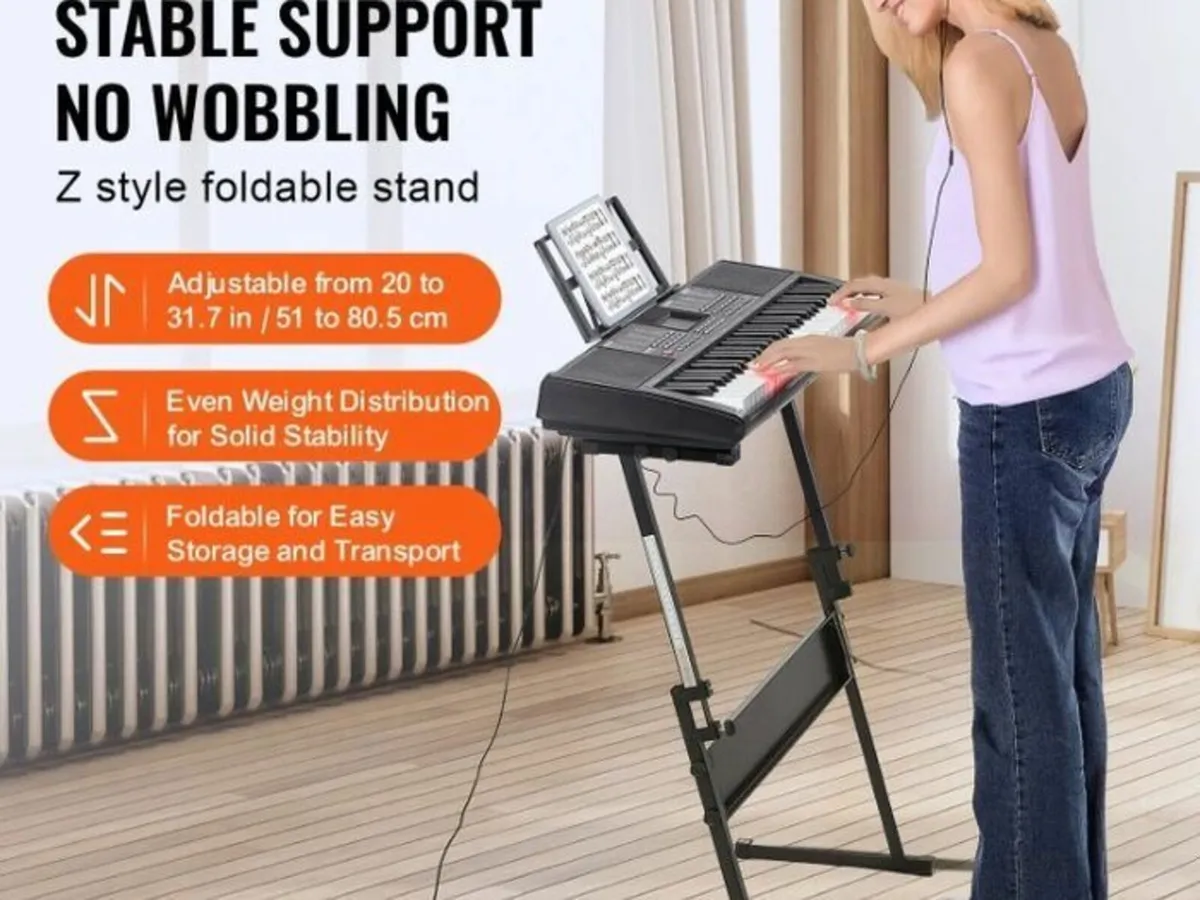 61-Key Digital Keyboard Piano with Stand, Micropho - Image 4