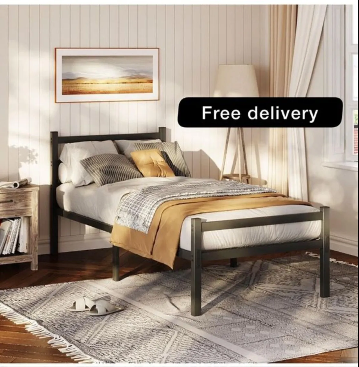 Single Bed Frame with Headboard
