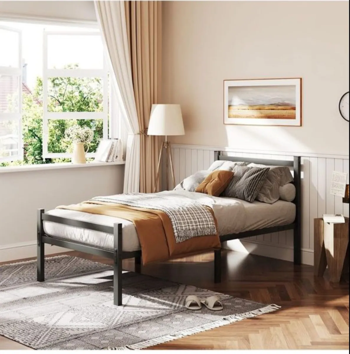 Single Bed Frame with Headboard