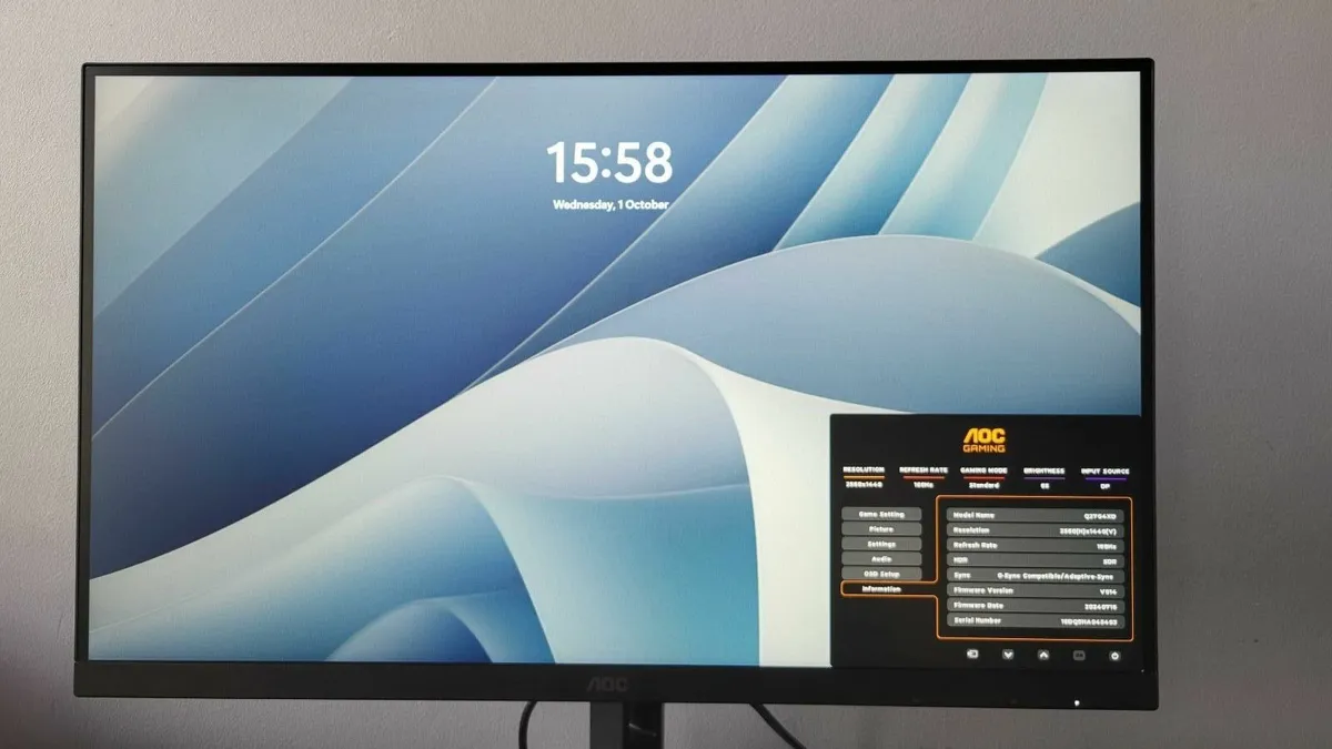 AOC 1440p 27inch 180hz 0.5ms - Image 1