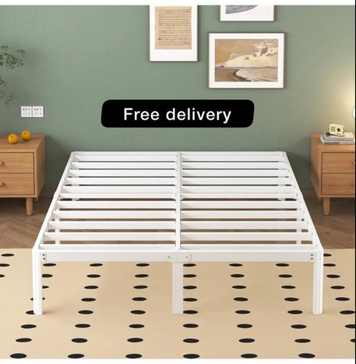 Super King Bed Frame 30.5 cm High with Rounded Cor