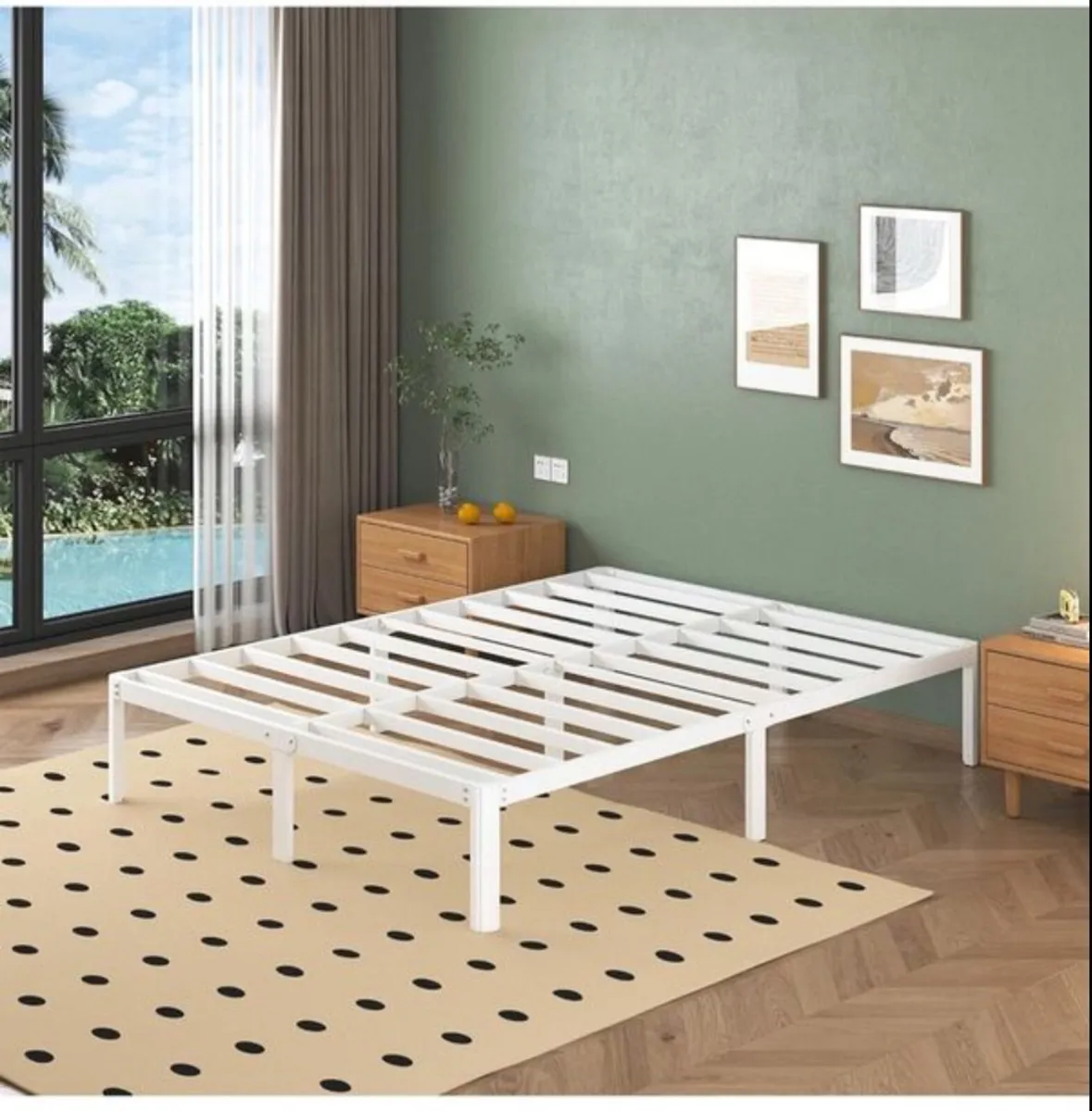 Super King Bed Frame 30.5 cm High with Rounded Cor